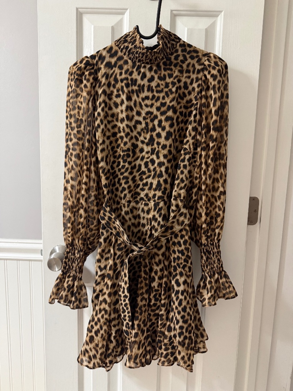 Leopard print mini dress